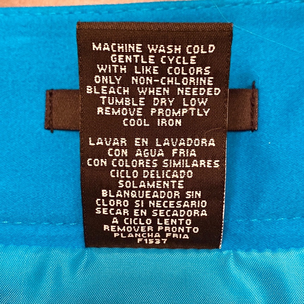 Rafaella Turquoise Blue Tiered Business Casual Stretch Lined Skirt Size 12 - Picture 9 of 10